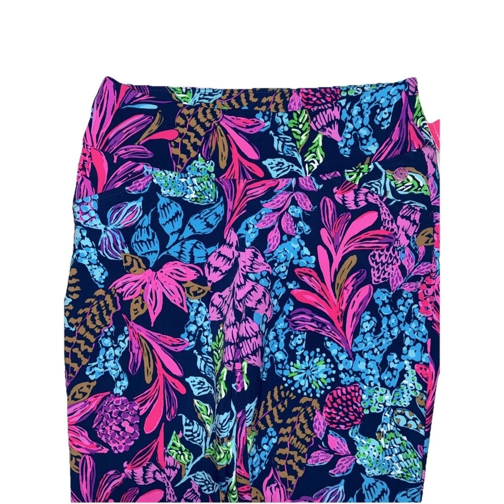 Lilly Pulitzer Luxletic 28" Corso Pant Aegean Navy Calypso Coast Golf $148 NWT - Picture 2 of 16